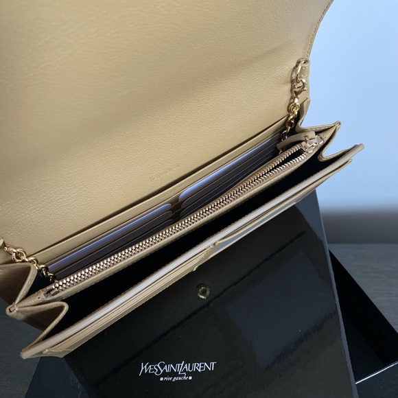 Yves Saint Laurent Bags Brand New Ysl Clutch W Chain Camel Poshmark